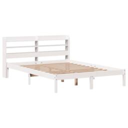 Berkfield Home Beautiful Bed Frame without Mattress White 135x190 cm Double Soli - thumbnail 1