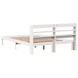 Berkfield Home Beautiful Bed Frame without Mattress White 135x190 cm Double Soli - thumbnail 6