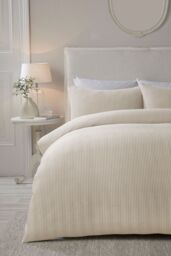 Serene 'Lindly' Waffle Duvet Cover Set in Natural - Size: Super King - thumbnail 1