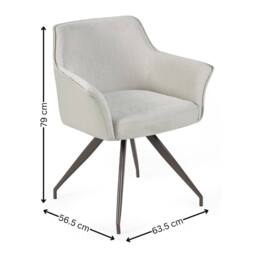 Cheshire Davenport Premium Ivory Fabric Dining Chair - thumbnail 4