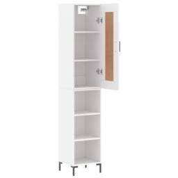 Berkfield Home Highboard White 34.5x34x180 cm Engineered Wood - thumbnail 4