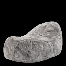 icon Soho Faux Fur Bean Bag Lounger Natural Giant Bean Bag Chair in Light Grey - thumbnail 3