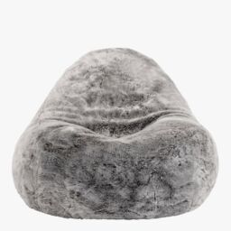 icon Soho Faux Fur Bean Bag Lounger Natural Giant Bean Bag Chair in Light Grey - thumbnail 4