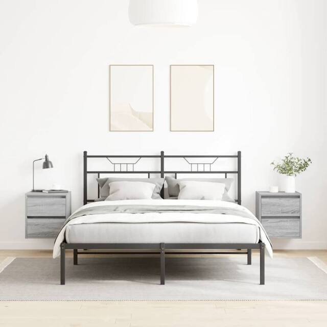 Berkfield Home Durable Wall-mounted Bedside Cabinets 2 pcs Grey Sonoma 38x34x40 cm - Size: 38 x 34 x 40 cm - image 1