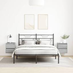 Berkfield Home Durable Wall-mounted Bedside Cabinets 2 pcs Grey Sonoma 38x34x40 cm - Size: 38 x 34 x 40 cm - thumbnail 1