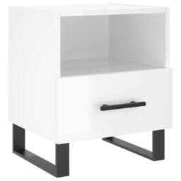 Berkfield Home Modern Bedside Cabinets 2 pcs High Gloss White 40x35x47.5 cm Engi - thumbnail 6
