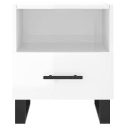 Berkfield Home Modern Bedside Cabinets 2 pcs High Gloss White 40x35x47.5 cm Engi - thumbnail 7