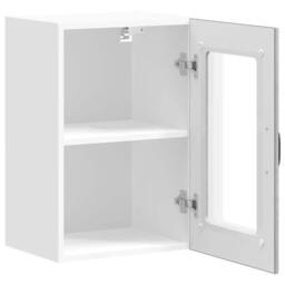 Berkfield Home Kitchen Wall Cabinet with Glass Door Lucca Concrete Grey - thumbnail 7
