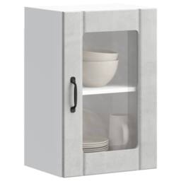 Berkfield Home Kitchen Wall Cabinet with Glass Door Lucca Concrete Grey - thumbnail 2