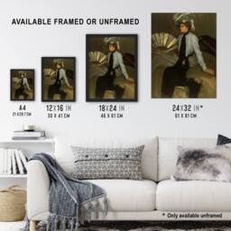 "Artery8 Alfred Henry Maurer Young Woman With Fan Wall Art Print in Brown - Size: W12"" x H16""" - thumbnail 3