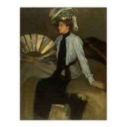"Artery8 Alfred Henry Maurer Young Woman With Fan Wall Art Print in Brown - Size: W12"" x H16""" - thumbnail 1