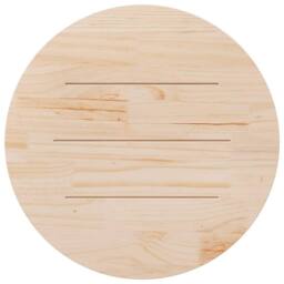 Berkfield Home Table Top Round White Ã˜90x3 cm Solid Wood Pine - Size: 90x3 cm - thumbnail 5