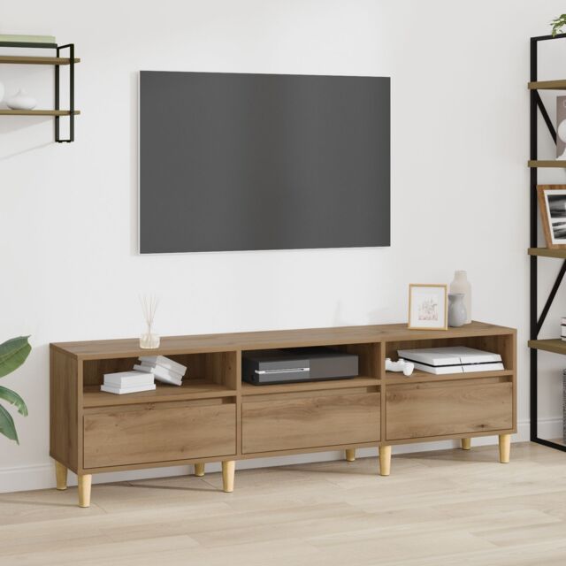 Berkfield Home TV Cabinet Artisan oak 150 x 30 x 45 cm Engineered wood - image 1