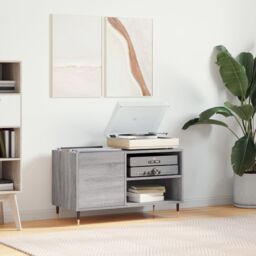 Berkfield Home Record Cabinet Grey Sonoma 85x38x48 cm Engineered Wood - Size: 85 x 38 x 48 cm