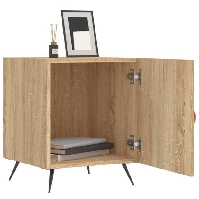 Berkfield Home Modern Bedside Cabinets 2 pcs Sonoma Oak 40x40x50 cm Engineered Wood in Brown - Size: 40 x 40 x 50 cm - image 1