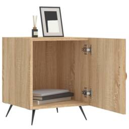 Berkfield Home Modern Bedside Cabinets 2 pcs Sonoma Oak 40x40x50 cm Engineered Wood in Brown - Size: 40 x 40 x 50 cm - thumbnail 1