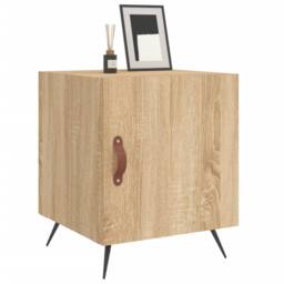 Berkfield Home Modern Bedside Cabinets 2 pcs Sonoma Oak 40x40x50 cm Engineered Wood in Brown - Size: 40 x 40 x 50 cm - thumbnail 4