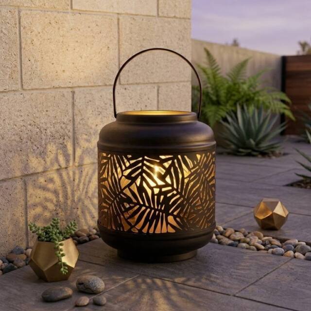 Garden Greatness Relica Patterned Leaf Garden Lantern - Size: 1 Pack - image 1