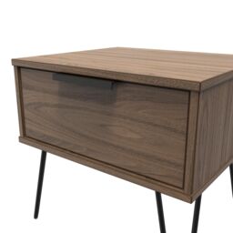 Ready Assembled 2 U Fuji 1 Drawer Side Table (Ready Assembled) in Walnut - thumbnail 4