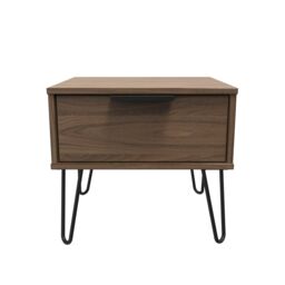 Ready Assembled 2 U Fuji 1 Drawer Side Table (Ready Assembled) in Walnut - thumbnail 1