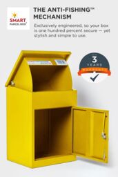 Homescapes Smart Parcel Box® Medium Front Access Secure Delivery Box in Yellow - thumbnail 3