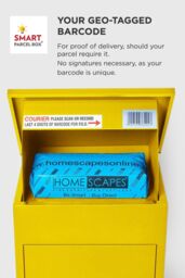 Homescapes Smart Parcel Box® Medium Front Access Secure Delivery Box in Yellow - thumbnail 6