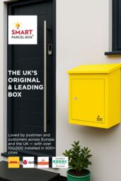 Homescapes Smart Parcel Box® Medium Front Access Secure Delivery Box in Yellow - thumbnail 2