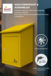 Homescapes Smart Parcel Box® Medium Front Access Secure Delivery Box in Yellow - thumbnail 4