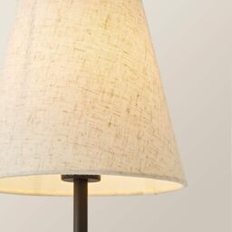 ValueLights Lowe Black Rechargeable Portable Table Lamp with Linen Lamp Shade - thumbnail 4
