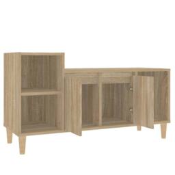Berkfield Home TV Cabinet Sonoma Oak 100x35x55 cm Engineered Wood in Light Brown - Size: 100 x 35 x 55 cm - thumbnail 6