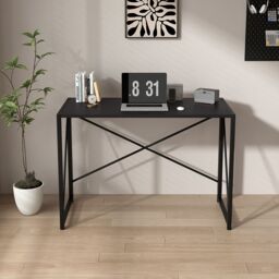 MCC Direct Miami FlexiDesk: The Ultimate No-Assembly Folding Solution - 80 in Black - thumbnail 2
