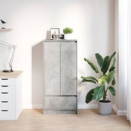 Berkfield Home Cabinet with Drawer Concrete Grey 55.5x34x119.5 cm Engineered Wood - thumbnail 3