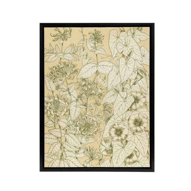 "Artery8 Leaves From Nature No 9 Botanical Jones Vintage Framed Canvas Wall Art in Beige - Size: W12"" x H16""" - image 1