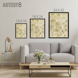 "Artery8 Leaves From Nature No 9 Botanical Jones Vintage Framed Canvas Wall Art in Beige - Size: W12"" x H16""" - thumbnail 4