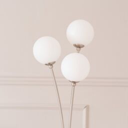 ValueLights Velika 3 Arm Opaque Globe Floor Lamp Light in Silver - thumbnail 4