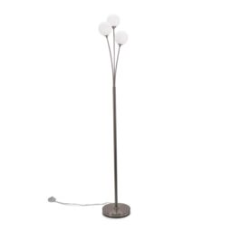 ValueLights Velika 3 Arm Opaque Globe Floor Lamp Light in Silver - thumbnail 2