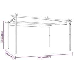 Berkfield Home Sturdy Garden Gazebo with Retractable Roof 4x3 m Taupe in Beige - thumbnail 8