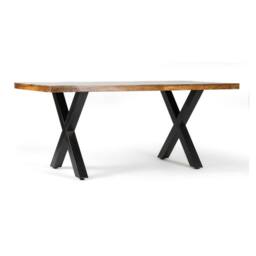 Jaipur Furniture Ltd Induse 'X' Leg Dining Table - Mango Wood/Iron - L100 x W220 x H76 cm in Brown - thumbnail 5