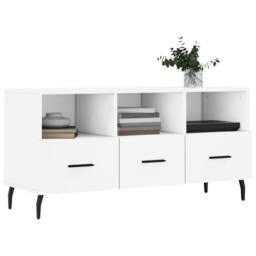 Berkfield Home TV Cabinet White 102x36x50 cm Engineered Wood - Size: 102 x 36 x 50 cm