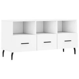 Berkfield Home TV Cabinet White 102x36x50 cm Engineered Wood - Size: 102 x 36 x 50 cm - thumbnail 3
