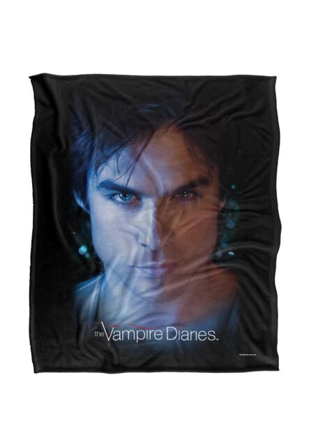 Vampire Diaries Damon Eyes Officially Licensed Silky Touch Super Soft Throw Blanket 152x127 cm in White - image 1