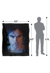 Vampire Diaries Damon Eyes Officially Licensed Silky Touch Super Soft Throw Blanket 152x127 cm in White - thumbnail 5