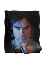 Vampire Diaries Damon Eyes Officially Licensed Silky Touch Super Soft Throw Blanket 152x127 cm in White - thumbnail 2