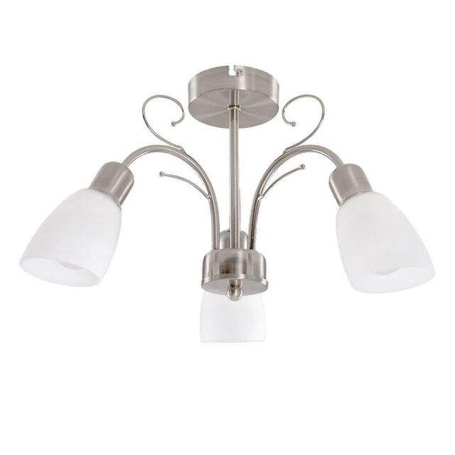ValueLights Newlyn 3 Way Brushed Chrome Ceiling Bar Light in Metallic Silver - image 1