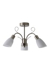 ValueLights Newlyn 3 Way Brushed Chrome Ceiling Bar Light in Metallic Silver - thumbnail 6