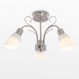 ValueLights Newlyn 3 Way Brushed Chrome Ceiling Bar Light in Metallic Silver - thumbnail 3
