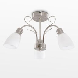 ValueLights Newlyn 3 Way Brushed Chrome Ceiling Bar Light in Metallic Silver - thumbnail 2