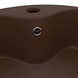 Berkfield Home Luxury Wash Basin with Overflow Matt Dark Brown 36x13 cm Ceramic - thumbnail 5