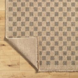 Livabliss Mirage Cottage Tan Brown Checkboard Fringe Jute-Look In- & Outdoor Rug in Black - Size: 200 cm x 275 cm - thumbnail 4