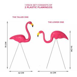 Kelvenix Set of 8 Flamingo Garden Ornaments in Pink - Size: 0.6m2 - thumbnail 2